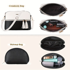 3-in-1 Tote Bag Handbags and Crossbody for Women Fashion and Purse Set 3pcs