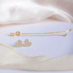 14k Gold Earrings Earrings For Women Long Micro-Encrusted Zircon Jewelry Accessories Women Earrings Hanging Small Love Earrings