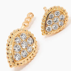 Pendientes de latón con doble ojo desmontable en oro de 18 quilates para mujer, joyería para fiesta, estilo bohemio, para desfile, estilo coreano, japonés y moderno.