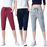 Pants for Women Summer Harem High Waisted Elastic Loose Joggers Sweatpants Calf Length Female Capris Trousers