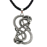 Norse Loki Double Dragon Goth Ouroboros Scandinavian Pendant Viking Mens Necklace Gothic Accessories Halloween Jewelery