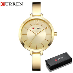 Relojes de mujer de primera marca de lujo CURREN 9012, relojes de cuarzo para mujer, reloj de pulsera informal de moda para mujer, reloj femenino