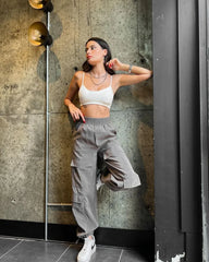 Women's Pants Tienda Traf High Waisted Drawstring Leggings Workwear Longs Sports Wide Leg Trousers Summer Thin Clothing