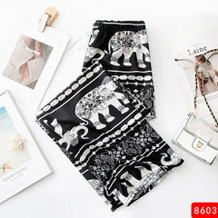 Women Wide Leg Pants High Waist Elephant Print Pant Summer Thin Straight Trousers Casual Bottoms Female Clothing 2025 Fashion