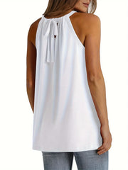 Tops de verano para mujer, tops casuales tipo túnica para usar con leggings, blusas de mujer, tops de tirantes con cuello halter, tops de verano de cuello alto sin mangas