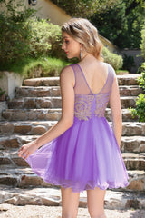 Lilac Short Homecoming Dress Lace Top Corset With Bra Sleeveless And Tulle Mini Cocktail Party Skirt For Women robe de soirée