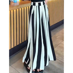 Women Pants 2025 New Striped Wide leg Pants For Female Casual Versatile Fashion Large Size Trousers Female Casual Pants