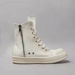 Zapatos casuales de lona de diseño de lujo de Roma para hombre y mujer, zapatillas deportivas informales con cordones y cremallera, botines O-Wens.