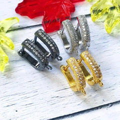 Material de joyería fina Juya DIY, suministros hechos a mano, ganchos para pendientes de color dorado/plateado, accesorios para hacer pendientes de lujo