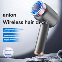 Wireless hair dryer, charging hair dryer, portable for home use in dormitories, negative ion hot and cold hair dryer with1500mAh