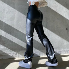 Women's Leather Pants New PU Micro-horn Trousers E-commerce Pants for Women