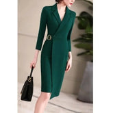 Spring Elegant Long Sleeve Professional Slimming Dress Medium-Length Bodycon Skirt Smooths Your Silhouette Slimming Elegant Dres