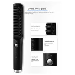 ABXH Cordless Hair Straightening Brush Electric Hair Smoothing Brush Beard Straightener For Rechargeable Heated Comb