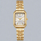 Women Watches Business Luxury Ladies Fashion Quartz Watch Simple Scale Square Quality Gold Plated Stainless Steel Folding Clock