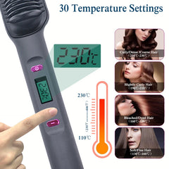 Hair Straightener Brush Heating Hot Comb Straightener Electric Hair Straightening Curly Multifunctional Iron Brush Comb Curler
