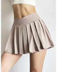 Sports short skirt women summer anti-walk yoga pants running fitness clothes quick dry breathable high waist pleated skirt