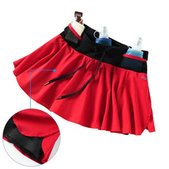 Running Short Skirt with Lining for Women in Summer Breathable Training Fitness Track and Field Marathon Running Skirt