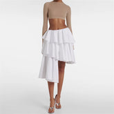 Women's skirt New irregular ruffle edge slim fit women's half skirt for summer 2025 High waist slim pure cotton long skirt y2k