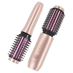 Curling Comb Cordless Hair Curling Iron Brush, Mini Travel Hot Straightener Comb, 3-in-1 Portable