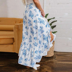 Skirts Women Long Skirt A Line Slim Fit Streetwear Print Floral Elegant Splice Y2k High Waist Work Ruffles Summer 2025