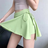 Sports Yoga Skirt Badminton Tennis Skirt Quick Dry Skirt Quick Drying Side Slit Strap Skirt Pants Outer Skirt Suit Clothing Pant