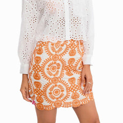 Summer Skirt Women 2025 New Fashion Stylish Embroidery Above Knee A-Line Bottom Wear