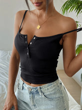 2025 Top Women's Tank Tops Sexy Square Neck Sleeveless Camisole Y2K Button Down Spaghetti Strap Crop Summer Beach Party T-shirt