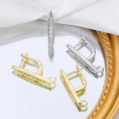 Material de joyería fina Juya DIY, suministros hechos a mano, ganchos para pendientes de color dorado/plateado, accesorios para hacer pendientes de lujo