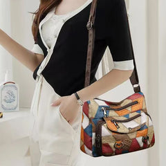 Ladies' handbag, mom's bag, can be carried across the shoulder with a geometric design, suitable for work occasions.