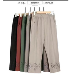 Summer Womens cropped pants For Women Hollow Out Pantalon Femme High Waist Black Short Trousers Casual Baggy Pants