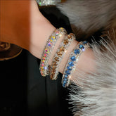 Crystal-encrusted Round Clasp Bracelet Unique And Niche Design Sense Bracelets Elegant Light Luxury Jewelry For Women