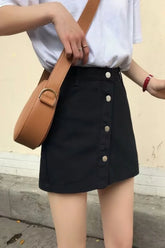 Half length skirt for women in spring and summer, slim and versatile, with a casual temperament. A-line black popular short skir
