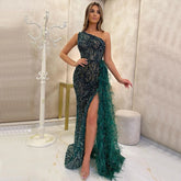 2025 new color sequin fairy long sleeveless fashion slim temperament in the long evening dress woman