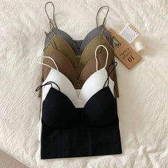 Tops de mujer, top corto sexy liso, camisetas sin mangas para mujer, camisola ajustada con sujetador, ropa interior básica, sujetadores acolchados, sujetadores deportivos para mujer