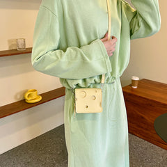 Fashion Mini Women Shoulder Handbags Cheese Shaped Crossbody Handbags Small Square Slice Pendant Satchels for Girl Purse