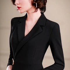 Spring Elegant Long Sleeve Professional Slimming Dress Medium-Length Bodycon Skirt Smooths Your Silhouette Slimming Elegant Dres