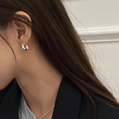 Pendientes de plata de ley 925 para mujer, aros versátiles para la oreja, joyería de moda para niñas, regalos de Año Nuevo, accesorios