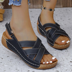 Sandalias de mujer, zapatos de verano, sandalias de talla grande, sandalias retro para mujer, zapatos de cuña para mujer, sandalias de punta abierta para mujer, calzado para mujer
