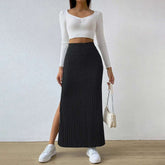 Women Skirt Spring Summer High Waisted Elastic Slim Hip Knitted Sexy Bodycon Midi Skirt Female Clothing M L XL XXL