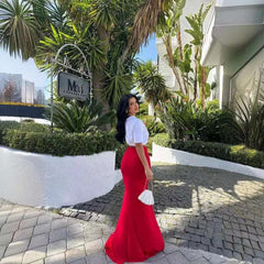 Temperament New Fashion Skirt Women Summer Streetwear Solid Skirts Appliques Sexy Split Slim Elegant Party Skirts Female