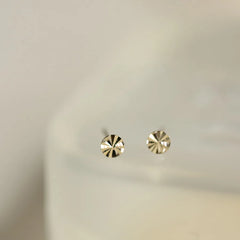 925 Sterling Silver Plating 14K Gold Exquisite Pattern Circle Earrings for Women Fashion Versatile Minimalist Jewelry