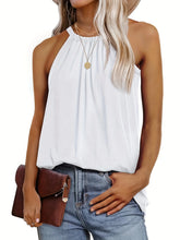 Tops de verano para mujer, tops casuales tipo túnica para usar con leggings, blusas de mujer, tops de tirantes con cuello halter, tops de verano de cuello alto sin mangas