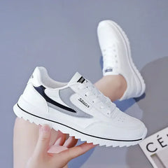 Fashion Women's Shoes Lace Up Female Sneakers Solid Color Womens Vulcanized Shoes Versatile Running Shoes Lightweight Zapatillas