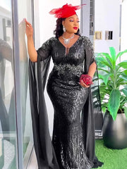 Women Christmas Dress Sequins Party Plus Size Maxi Dress Clothing Elegant Straight Line Vintage Dress Wholesale Dropshipping