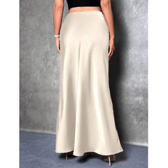 Stained satin skirt 2025 summer new simple imitation silk long skirt women's clothing club clothing Vestidos