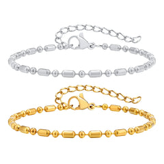 Pulseras para mujer, pulseras de cuentas de bambú de acero inoxidable, regalos de joyería bohemia para amantes, mamás y amigas.