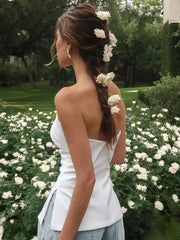 Tops de tubo sólidos para mujer, sujetador sin tirantes, cuello vuelto, lencería femenina, bralette sin espalda, top bandeau con abertura, sexy