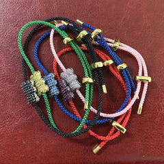 Pulsera para mujer bañada en oro de 18k, cristal, circonita, osito, cadena de cuerda, moda colorida, joyería, regalo de pareja