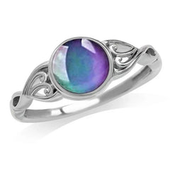 Anillo de piedra lunar que cambia de color, regalo de joyería de moda