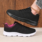Zapatillas de running transpirables para mujer, cómodas, versátiles, ligeras, antideslizantes, para ejercicio al aire libre, con cordones, tenis para mujer
